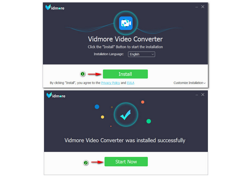 Convert WAV to AVI Vidmore Video Converter Install and Start