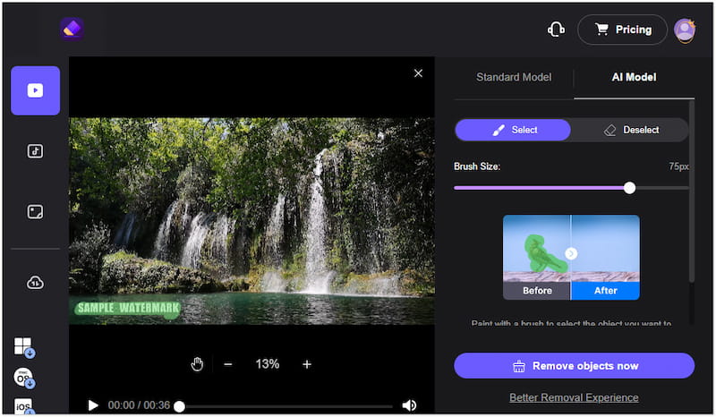 Anieraser Ai kép- és videóobjektum-eltávolító