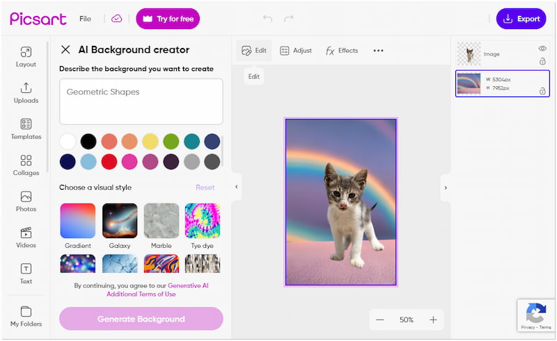 Picsart Skift fotobaggrund online