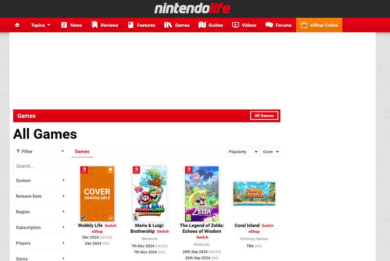 Nintendo Life Gaming-website