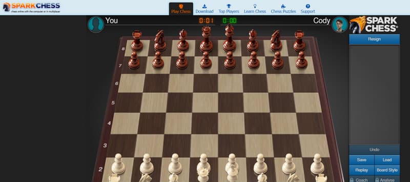 Strona internetowa Sparkchess Gaming