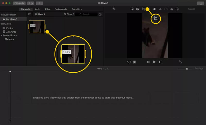 iMovie crop feature