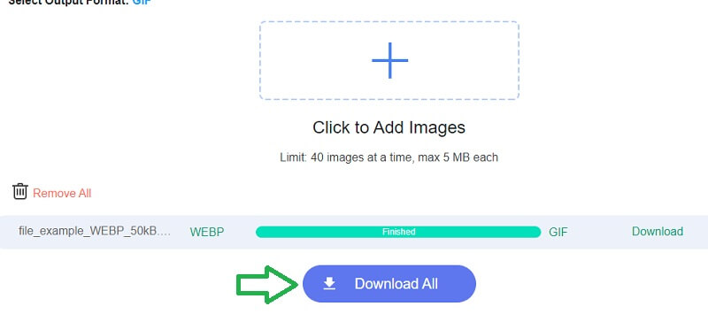 vidmore gratis online image converter nedlasting webp gif