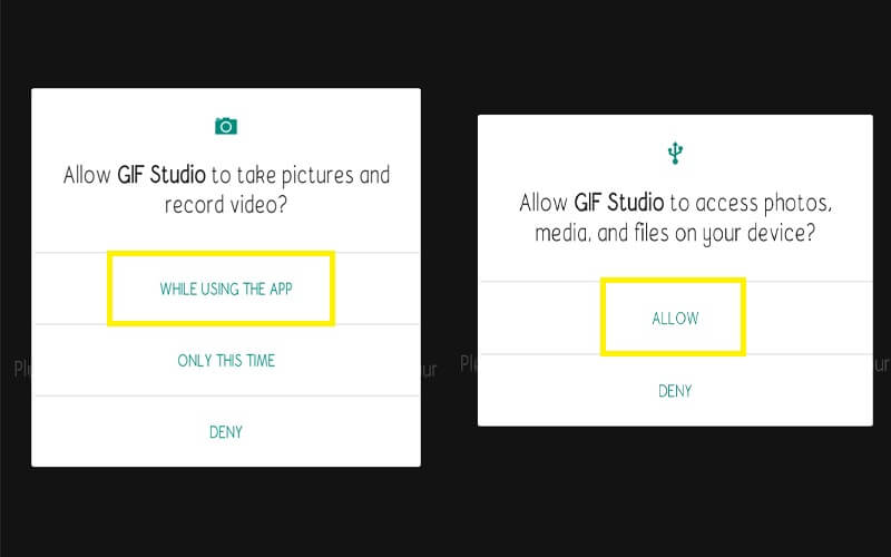 GIF Studio Allow Permissions