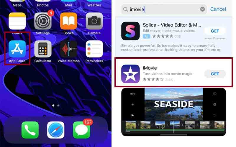 Pasang Aplikasi iMovie