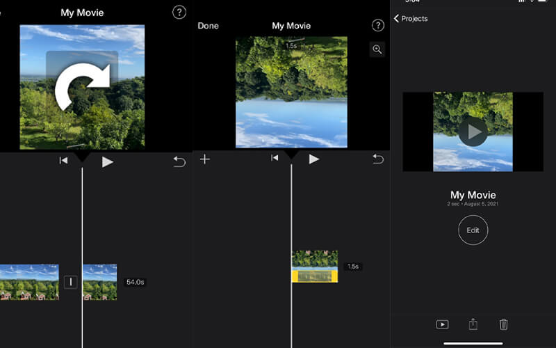 iMovie Videó elforgatása és mentése