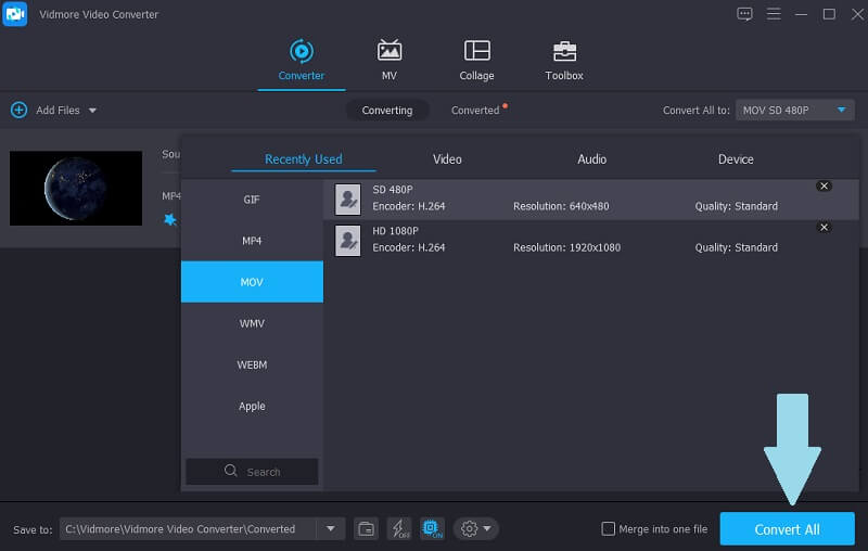 Vidmore VC Convert And Save Output