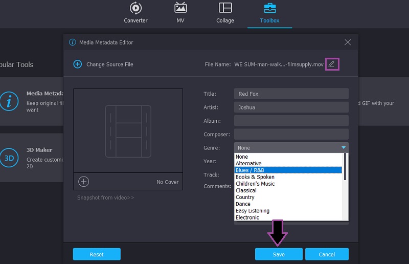 Vidmore VC Edit Metadata And Save