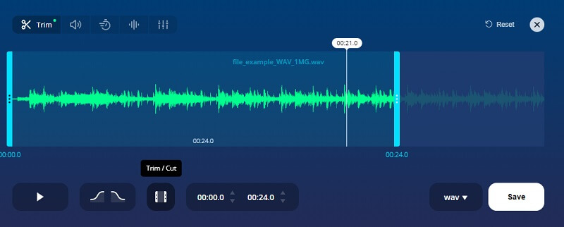 123Apps Audio Cutter Interfejs Konwerter WAV