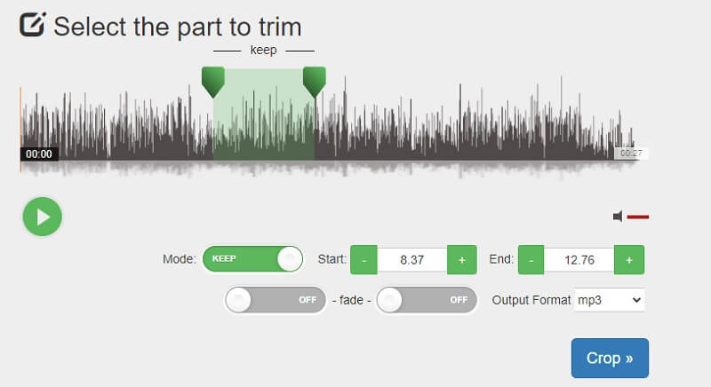 Pemotong Musik Antarmuka Pemangkas Audio