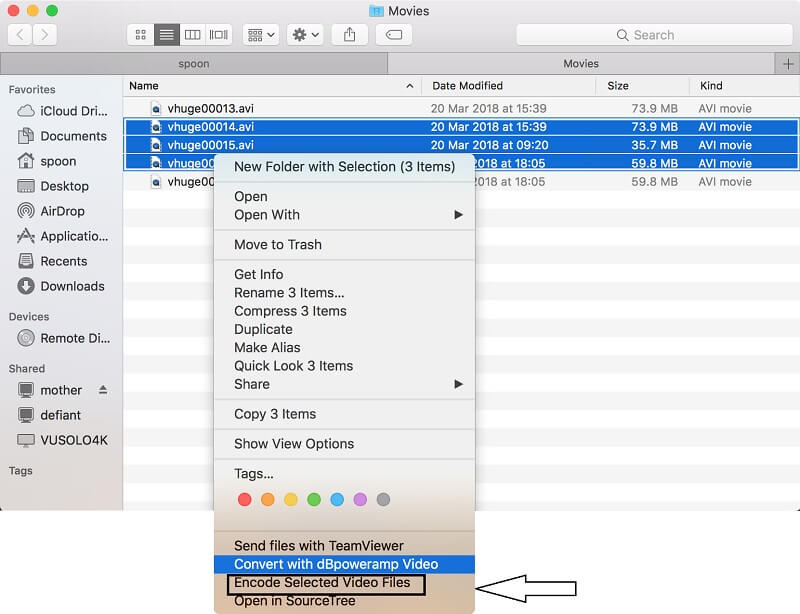 Finder Change Flip Video Format Conversie video