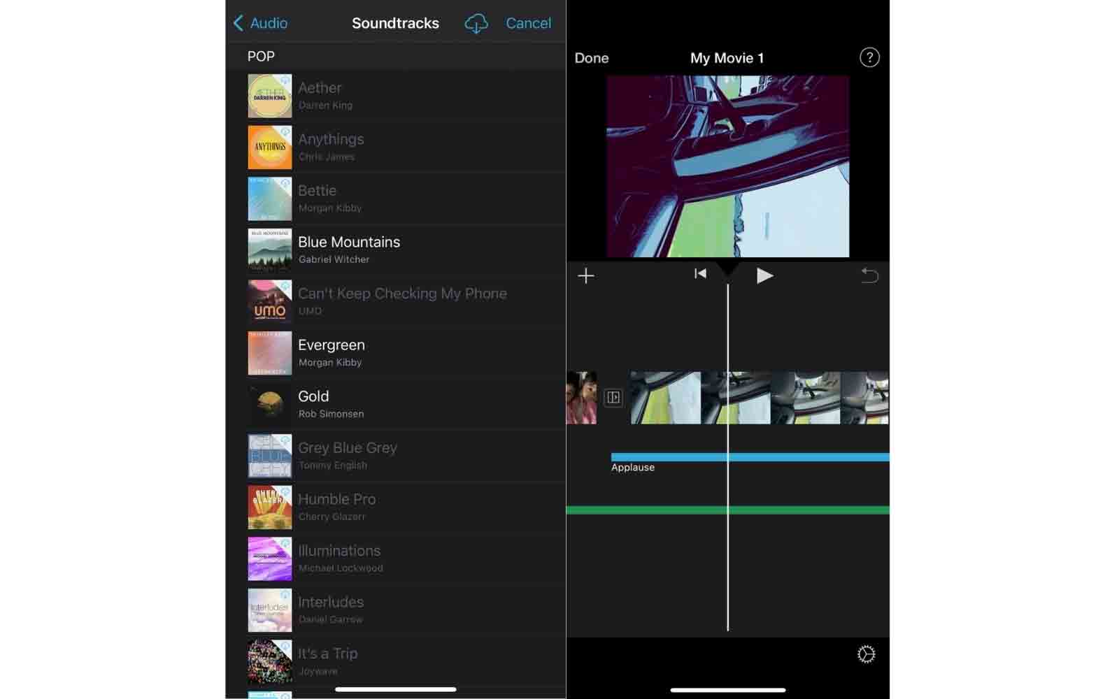 เครื่องผสมเสียง iMovie