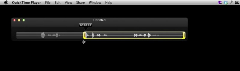 क्विकटाइम प्लेयर ट्रिम ऑडियो ट्रिम एमपी३ फाइल
