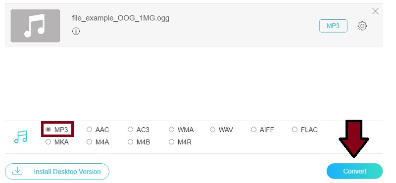 Vidmore Foac แปลง OGG OGGtoMP3