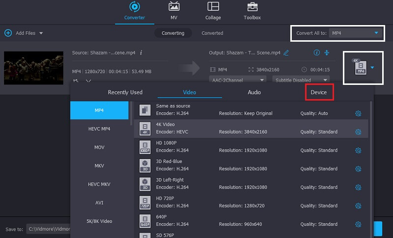 Vidmore Vc Change Flip Video Format Select Vid Format