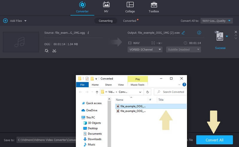 Vidmore Vc Konvertera fil OGG till WAV