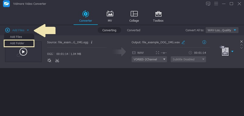 Vidmore Vc Impor File Folder OGG Ke WAV