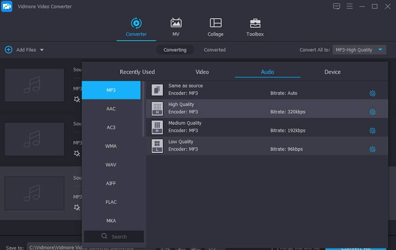 Perisian Pengadun Audio Format Vidmore Vc Select