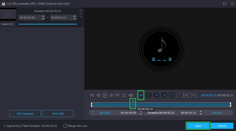 Vidmore Vc Split MP3 Trim קובץ MP3