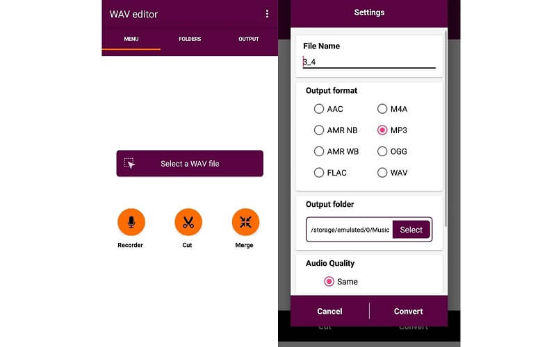 WAVToMP3 Interface WAV To MP3 Converter