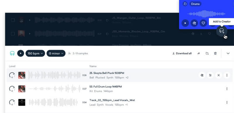 LANDR Audio online-interface