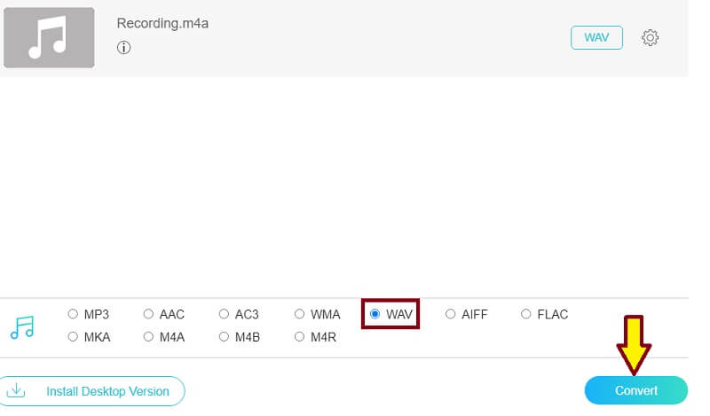 Grabación de audio Vidmore Fac Convert