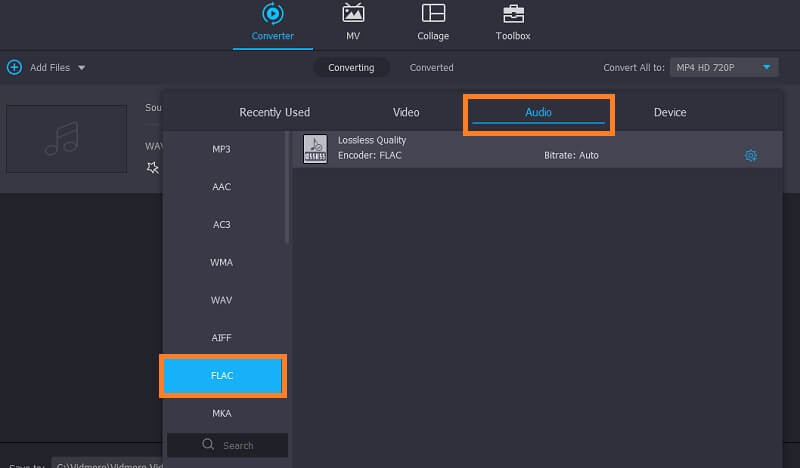 Vidmore Vc Pilih Format Flac