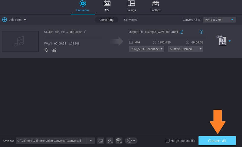 Vidmore Vc Start Conversion