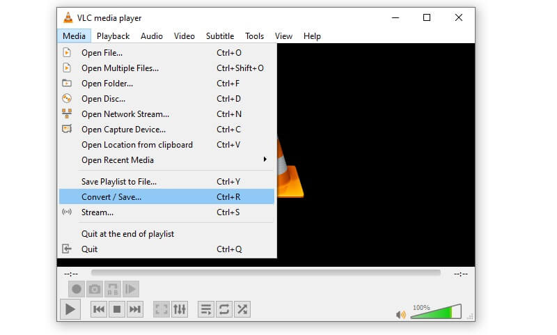 VLC Converter Opção Salvar