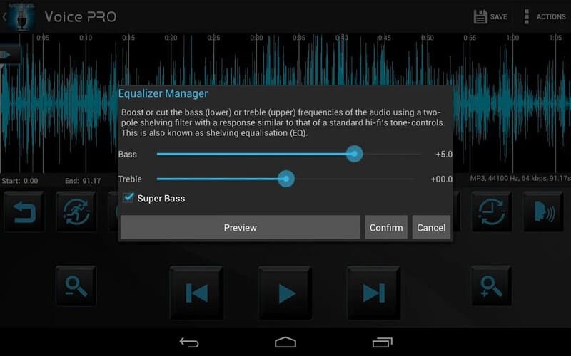 โปรแกรมแก้ไขเสียง Voice PRO สำหรับ Android