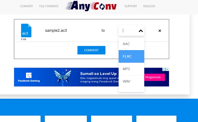 Anyconv Tukar AC3 Kepada FLAC