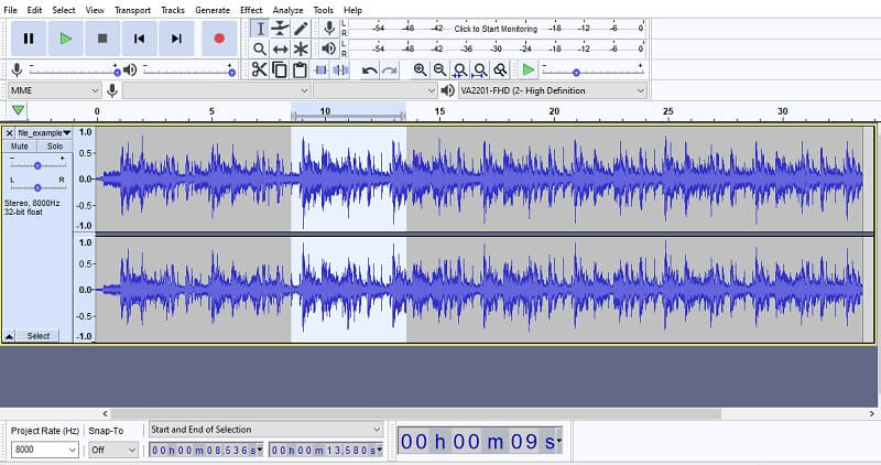 Audacity Leikkaa M4A-tiedosto