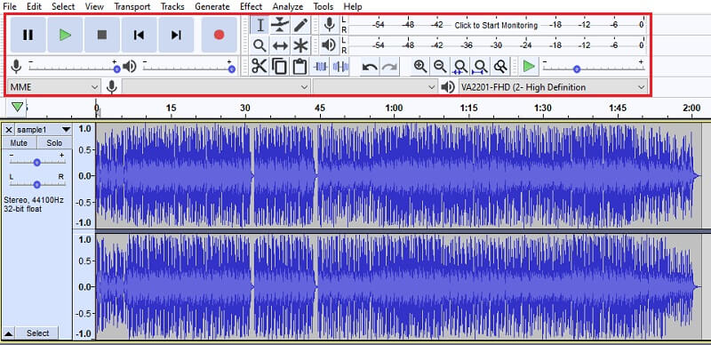 Audacity Muziekbestand bewerken