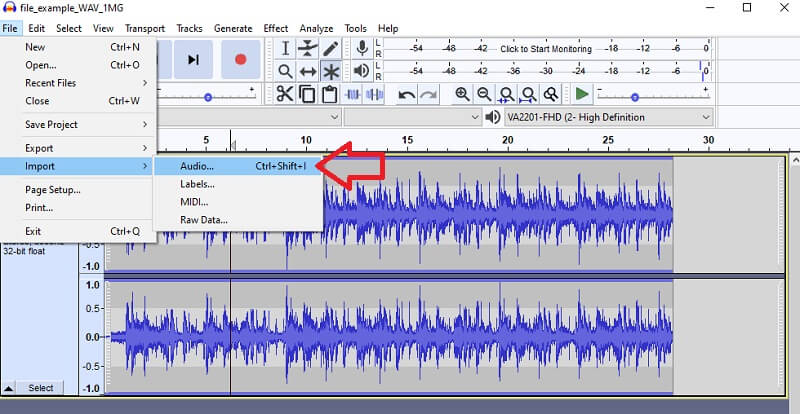 Audacity Medya İçe Aktarma