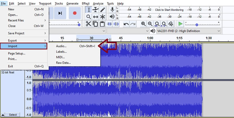 Audacity Importa file WMA