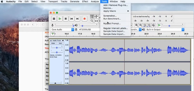 Audacity Mac-interface