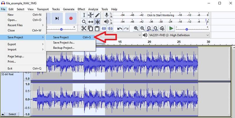 Audacity Spara PROJEKT