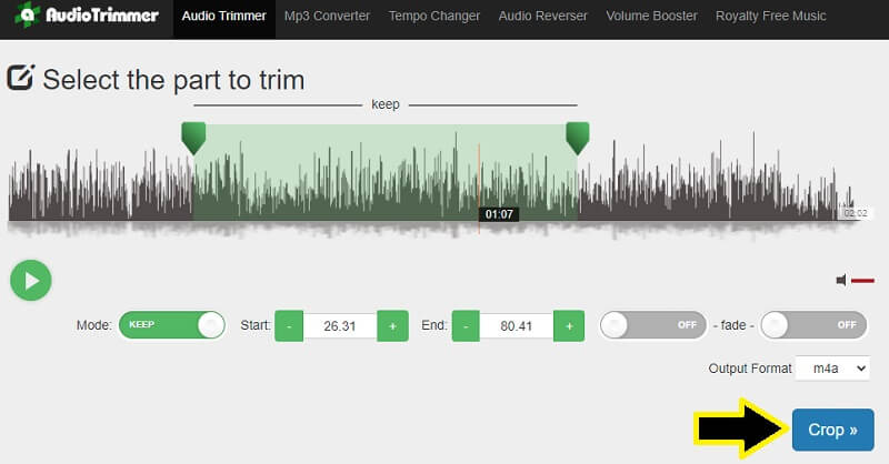 Audio Trimmer Cut M4A fil