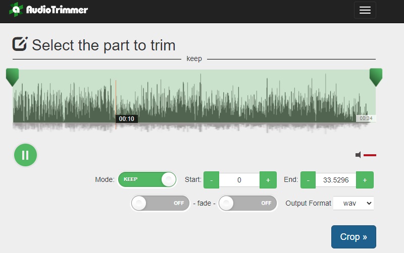 Audio Trimmer Cut Áudio WAV