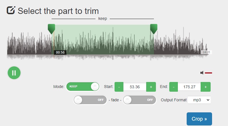 Interfață Audio Trimmer