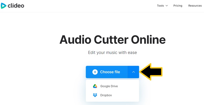 Clideo prijenos audio datoteke