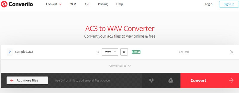 Convertio Muunna AC3 WAV:ksi