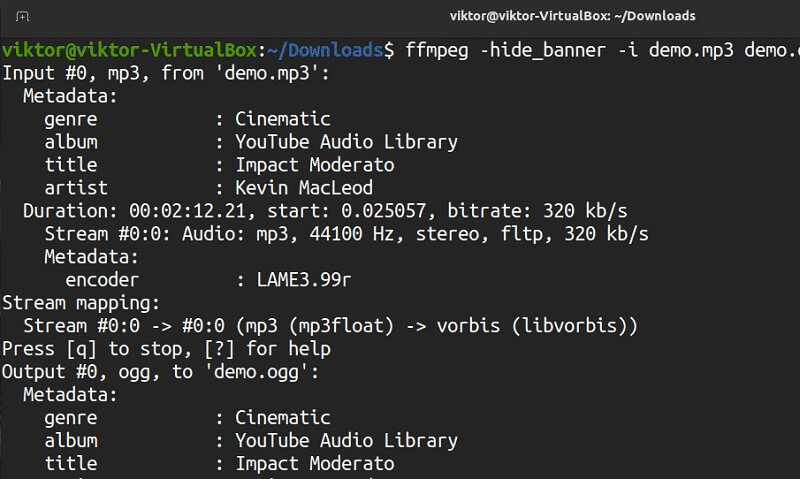 FFMPEG การแปลง