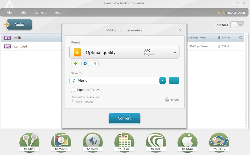 Procesul de conversie Freemake Audio Converter