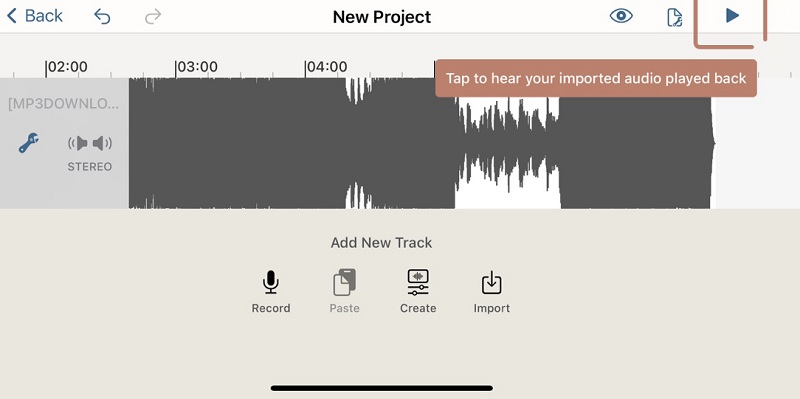 Hokusai Audio Editor mobilt grensesnitt