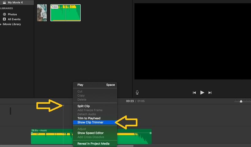 iMovie Taglia file audio