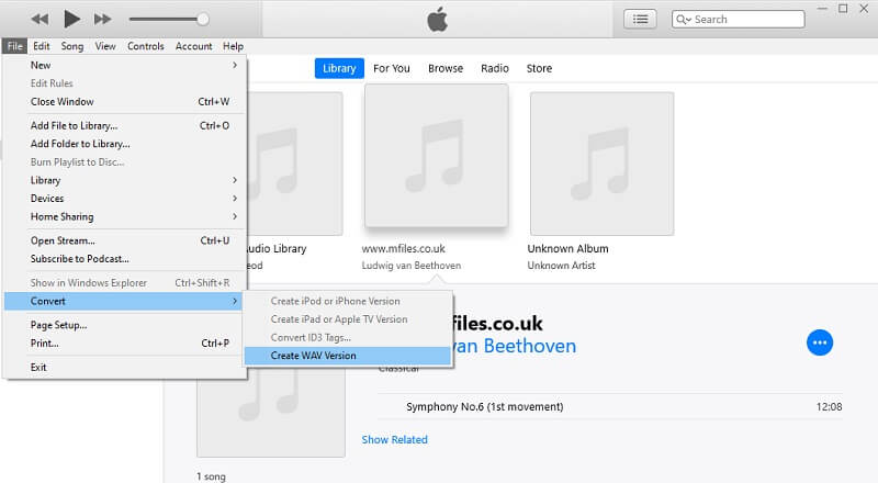 Antarmuka Konversi iTunes