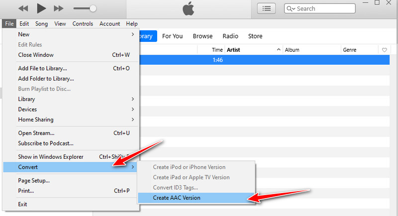 iTunes convierte M4R a AAC