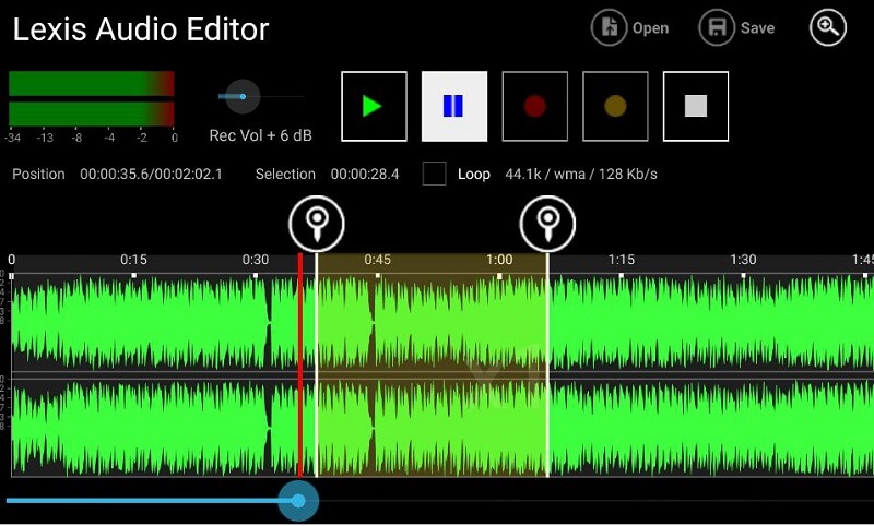 Aplicația mobilă Lexis Audio Editor