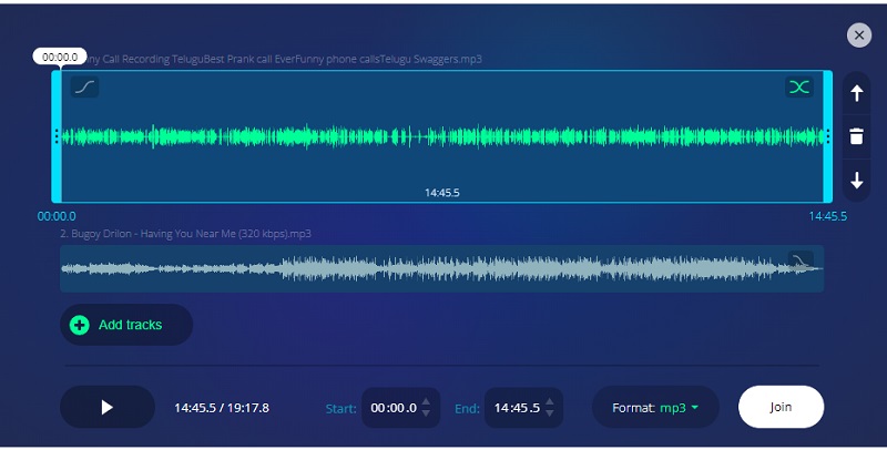 AIFF samenvoegen op Audio Joiner